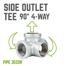 1 in. Galvanized Iron Side Outlet Tee by PIPE DECOR