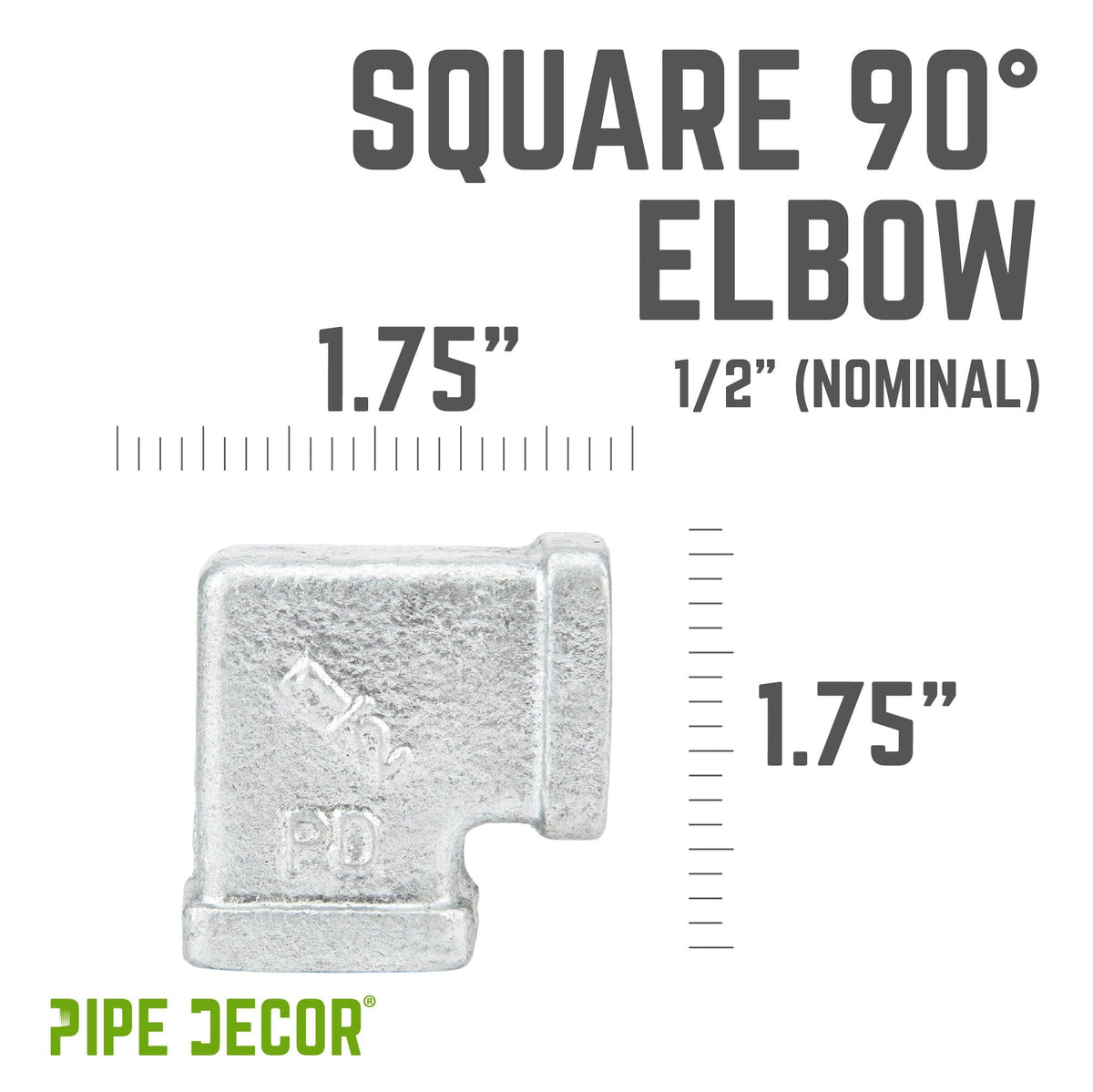 1/2 in. Galvanized Square 90 Degree Elbow, photo 2 of 10