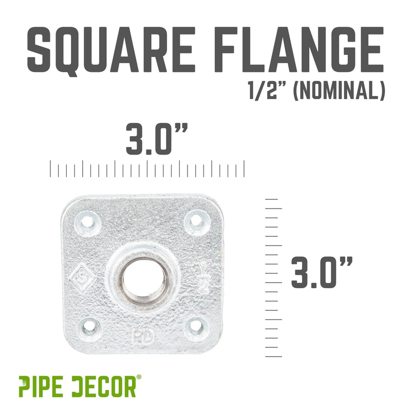 1/2 in. Galvanized Square Floor Flange, photo 2 of 10