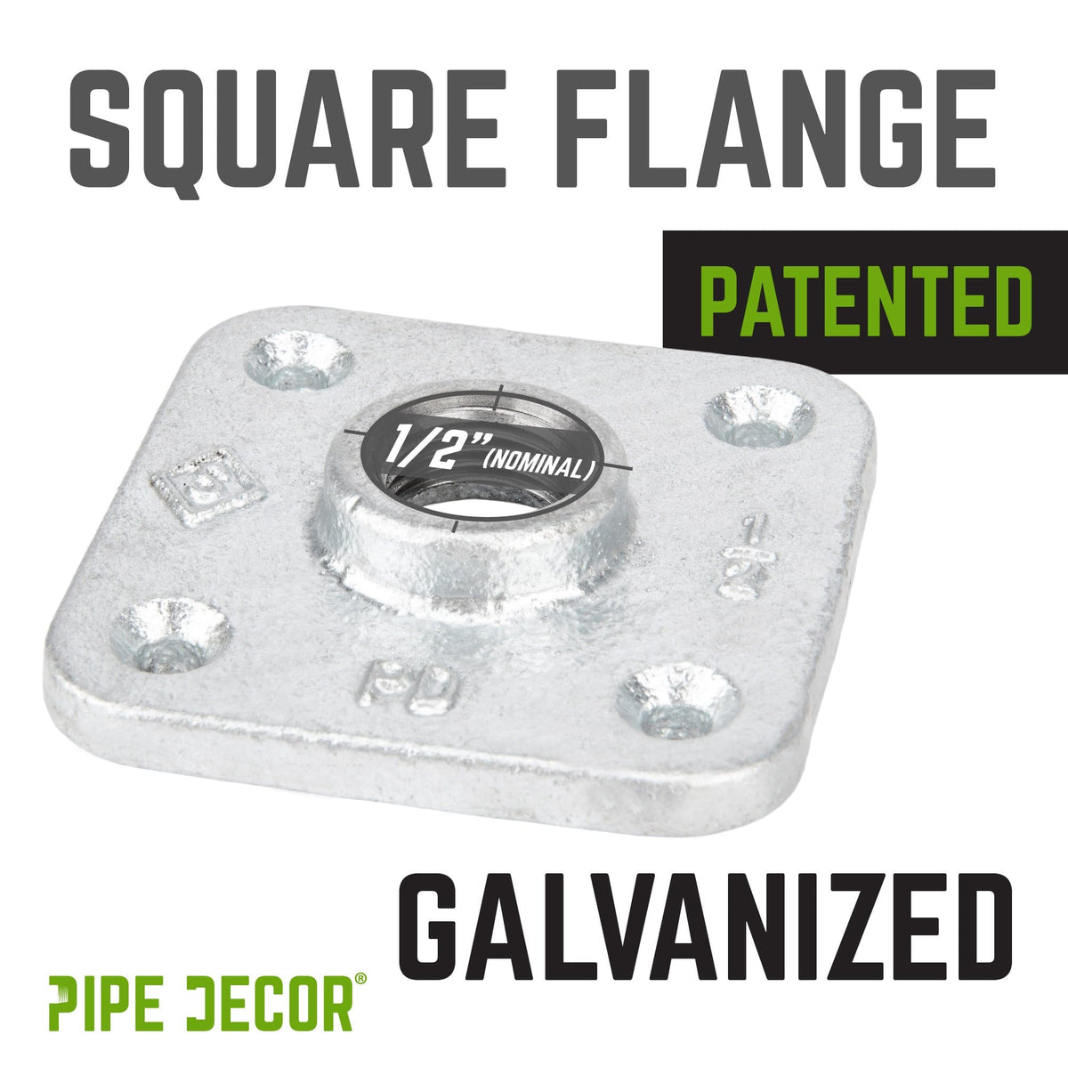 1/2 in. Galvanized Square Floor Flange, photo 4 of 10