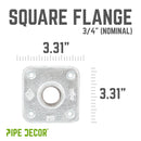 3/4 in. Galvanized Square Floor Flange