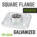 3/4 in. Galvanized Square Floor Flange by PIPE DECOR