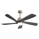 Modern Ceiling Fan With Dimmable LED Light 5 Solid Wood Blades Remote Control Reversible Dc Motor With Smart App Control - Nickel by HouseOfZazla