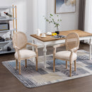 French Vintage Upholstered Fabric Dining Armchair (Set of 2) - Beige by HouseOfZazla