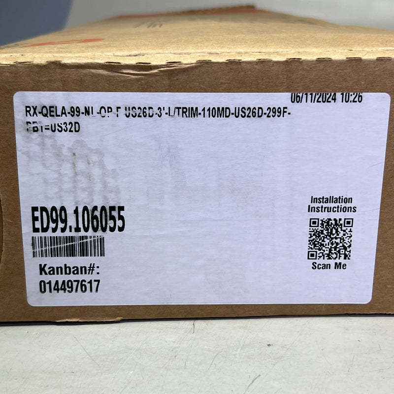 ALLEGION Commercial Door Lock Sz 33" L Blue & Silver ED99.106055