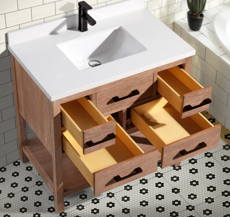 Betty 36" Bathroom Vanity Weathered Brown