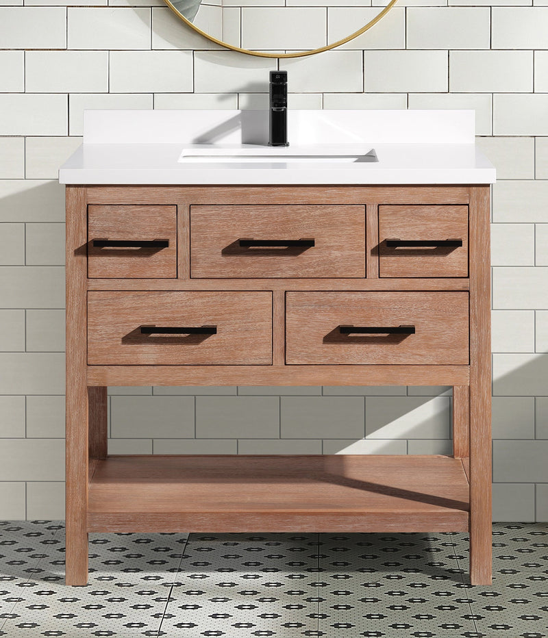 Betty 36" Bathroom Vanity Weathered Brown