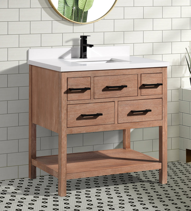 Betty 36" Bathroom Vanity Weathered Brown