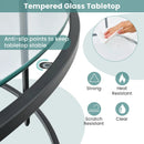 36 Inch Round Coffee Table with Tempered Glass Tabletop by LJGDeals
