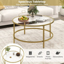 36 Inch Round Coffee Table with Tempered Glass Tabletop by LJGDeals
