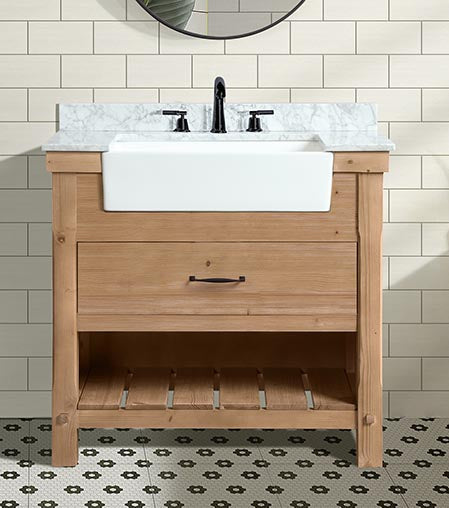 Marina 36" Bathroom Vanity Driftwood Finish