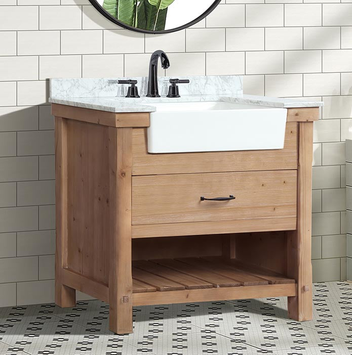 Marina 36" Bathroom Vanity Driftwood Finish