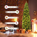 7.5 Feet Pre-lit Hinged Pencil Christmas Tree with Pine Cones Red Berries by LJGDeals
