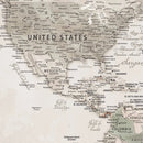 Personalized World Map Canvas Print – Custom Push Pin Travel
