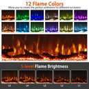 36/40/50/60 Inch Wide 3-Sided Electric Fireplace Insert with Remote Control and 12 Flame Colors