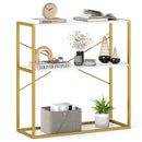 36" Console Table 2-Tier Entryway Table with Wooden Open Shelves and Metal Frame