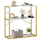 36" Console Table 2-Tier Entryway Table with Wooden Open Shelves and Metal Frame by LJGDeals