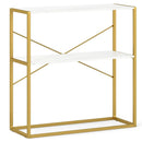 36" Console Table 2-Tier Entryway Table with Wooden Open Shelves and Metal Frame by LJGDeals