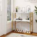 36" Console Table 2-Tier Entryway Table with Wooden Open Shelves and Metal Frame by LJGDeals