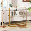 36" Console Table 2-Tier Entryway Table with Wooden Open Shelves and Metal Frame by LJGDeals
