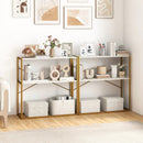36" Console Table 2-Tier Entryway Table with Wooden Open Shelves and Metal Frame by LJGDeals