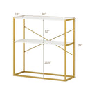 36" Console Table 2-Tier Entryway Table with Wooden Open Shelves and Metal Frame by LJGDeals