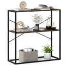 36" Console Table 2-Tier Entryway Table with Wooden Open Shelves and Metal Frame by LJGDeals