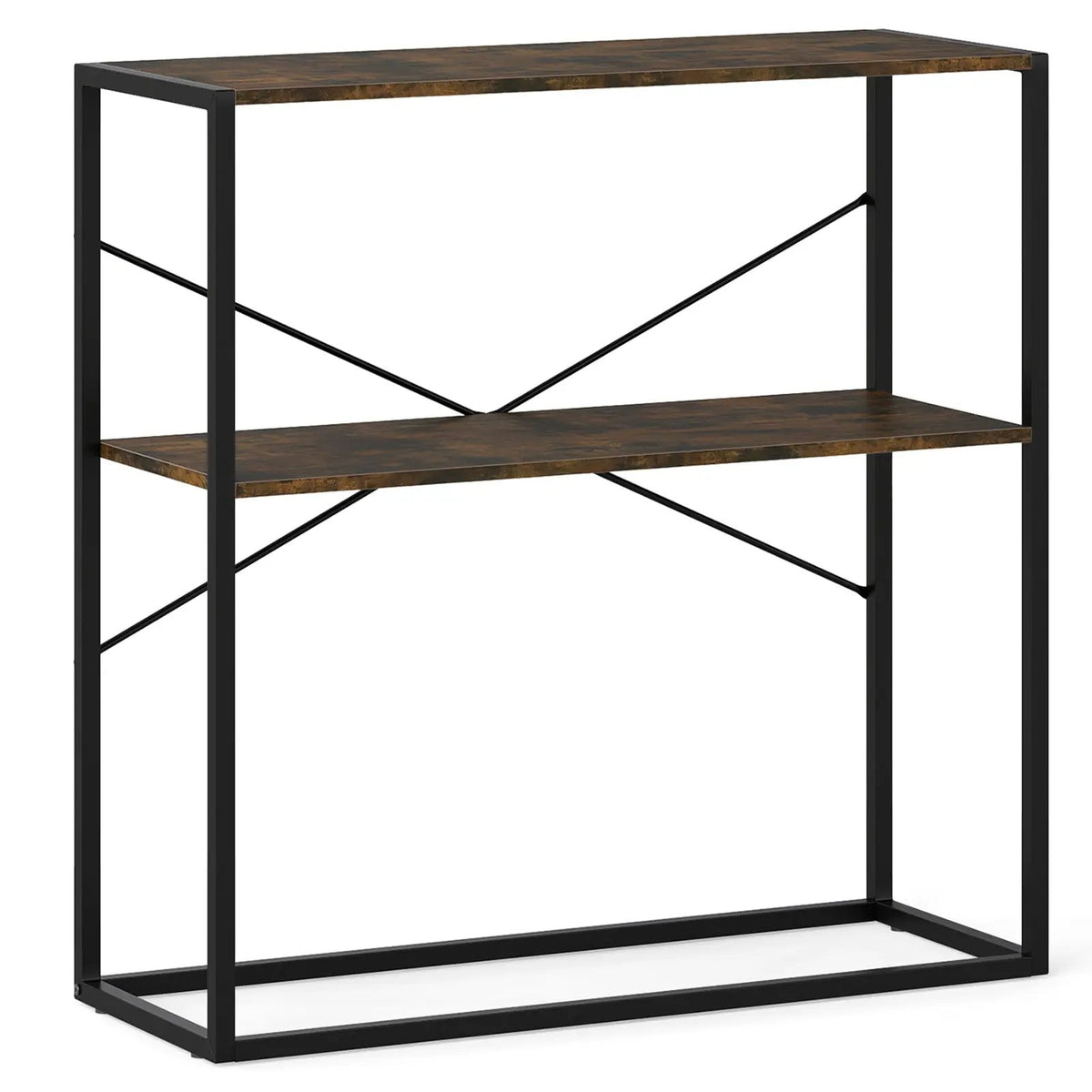 36" Console Table 2-Tier Entryway Table with Wooden Open Shelves and Metal Frame, photo 7 of 16