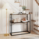 36" Console Table 2-Tier Entryway Table with Wooden Open Shelves and Metal Frame by LJGDeals