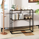 36" Console Table 2-Tier Entryway Table with Wooden Open Shelves and Metal Frame by LJGDeals