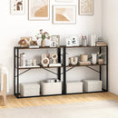 36" Console Table 2-Tier Entryway Table with Wooden Open Shelves and Metal Frame by LJGDeals
