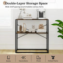 36" Console Table 2-Tier Entryway Table with Wooden Open Shelves and Metal Frame by LJGDeals