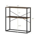 36" Console Table 2-Tier Entryway Table with Wooden Open Shelves and Metal Frame