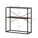 36" Console Table 2-Tier Entryway Table with Wooden Open Shelves and Metal Frame by LJGDeals