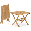 36-Inch Acacia Wood Folding Patio Dining Table with Umbrella Hole for 4 People by LJGDeals