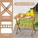 36-Inch Acacia Wood Folding Patio Dining Table with Umbrella Hole for 4 People by LJGDeals