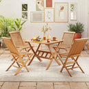 36-Inch Acacia Wood Folding Patio Dining Table with Umbrella Hole for 4 People by LJGDeals