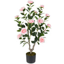 36 Inch Artificial Camellia Tree with Blooming Flower 1 Pack