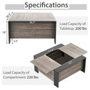 36.5 Inch Coffee Table with Sliding Top and Hidden Compartment by LJGDeals