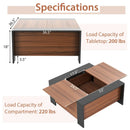 36.5 Inch Coffee Table with Sliding Top and Hidden Compartment by LJGDeals