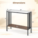 36 Inch Console Table 2-Tier Industrial Foyer Table with Sintered Stone Tabletop by LJGDeals