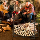 30 Inch Firewood Rack with 4 Tool Set Kindling Holders for Indoor and Outdoor by LJGDeals
