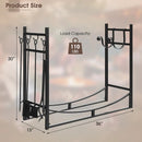 30 Inch Firewood Rack with 4 Tool Set Kindling Holders for Indoor and Outdoor by LJGDeals