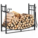 36 Inch Fireplace Log Holder with Tools and Kindling Holders by DirectDeals
