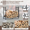 30 Inch Firewood Rack with 4 Tool Set Kindling Holders for Indoor and Outdoor by LJGDeals
