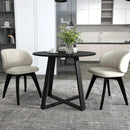 36 Inch Mid-Century Round Dining Table with Pedestal Base for Dining Room-Black by DirectDeals
