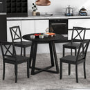 36 Inch Mid-Century Round Dining Table with Pedestal Base for Dining Room-Black by LJGDeals