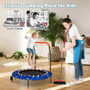 36 Inch Mini Trampoline with Colorful LED Lights and Bluetooth Speaker-Blue