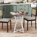 36 Inch Round Dining Table with Metal Pedestal Base-Natural by LJGDeals