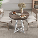 36 Inch Round Dining Table with Metal Pedestal Base-Natural by LJGDeals